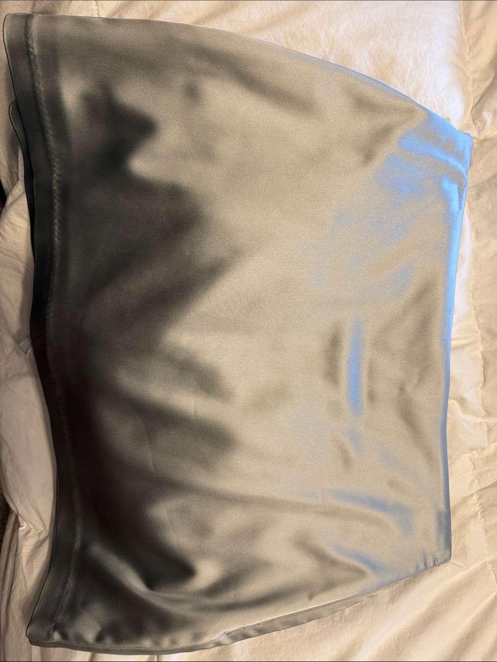 Abercrombie & Fitch Silver Satin Mini Skirt - Shimmer Finish